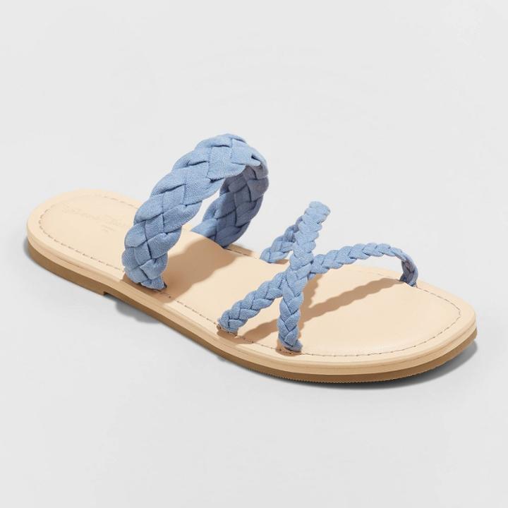 Women's Hilda Braided Strappy Footbed Sandals - Universal Thread Blue