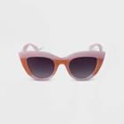 Women's Colorblock Cateye Sunglasses - A New Day Pink