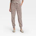 Women's Leopard Print Jogger Pants - Knox Rose Brown