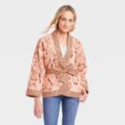 Women's Quilted Jacket - Knox Rose Light Pink Ikat
