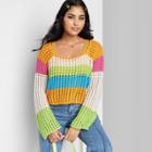 Women's Square Neck Pointelle Pullover Sweater - Wild Fable