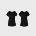 Maternity Short Sleeve V-neck Side Shirred Bundle T-shirt - Isabel Maternity By Ingrid & Isabel Black