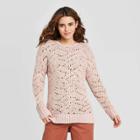 Women's Open Stitch Crewneck Tunic Sweater - Universal Thread Pink