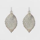 Women's Leaf Drop Earring - A New Day Silver,