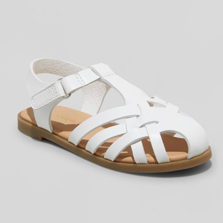 Toddler Girls' Ella Ankle Strap Sandals - Cat & Jack White