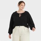 Women's Plus Size Collared Pullover Sweater - Who What Wear Black