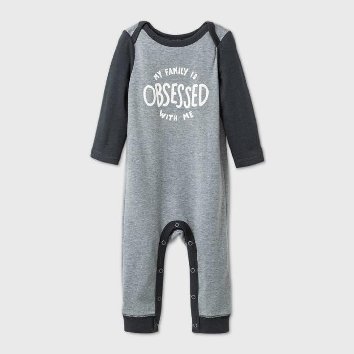 Baby Obsessed Family Romper - Cat & Jack Gray Newborn
