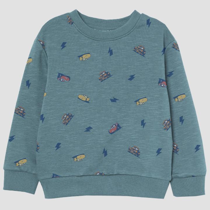 Toddler Boys' Cars Pullover Fleece Graphic Sweatshirt - Blue