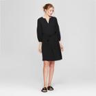 Women's 3/4 Sleeve Crepe Dress - A New Day Black