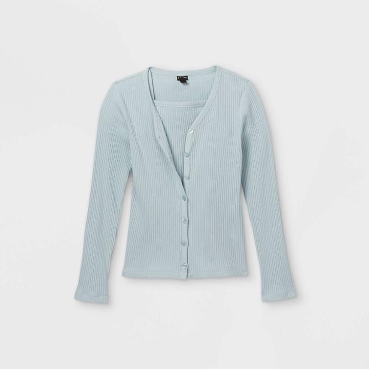 Girls' Cardigan And Tank Set - Art Class Blue