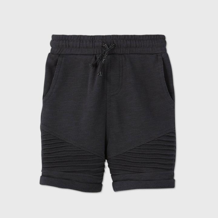 Toddler Boys' Pull-on Moto Shorts - Art Class Black