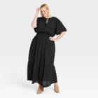 Women's Plus Size Flutter Sleeve A-line Dress - Knox Rose Black