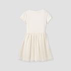 Girls' Short Sleeve Ribbed Cozy Tulle Dress - Cat & Jack Cream