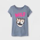 Toddler Girls' Adaptive Short Sleeve Wild Graphic T-shirt - Cat & Jack Gray