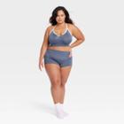 Women's Plus Size Henley Set - Colsie Blue