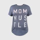 Maternity Short Sleeve Scoop Neck Mom Hustle Graphic T-shirt - Isabel Maternity By Ingrid & Isabel Black