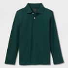 Plusboys' Long Sleeve Interlock Uniform Polo Shirt - Cat & Jack Dark Green