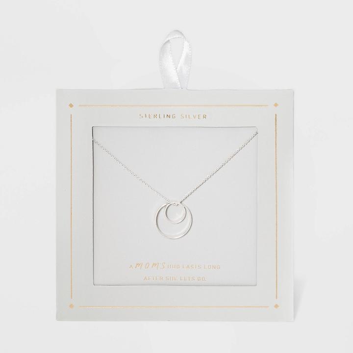 Distributed By Target Sterling Silver Double Circle Necklace -