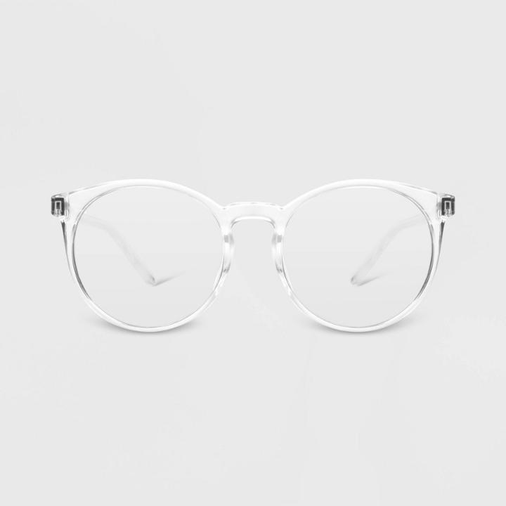 Women's Blue Light Filtering Round Glasses - A New Day Clear