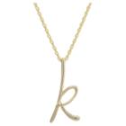 Distributed By Target Women's Gold Over Sterling Silver Cursive Script Initial Pendant - K