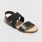 Women's Kerryn Elastic Strap Footbed Slide Sandals - Universal Thread Black