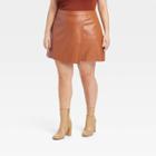 Women's Plus Size A-line Skirt - A New Day Brown