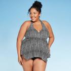 Women's Plus Size Tulum Halter Tankini Top - Kona Sol Black