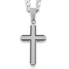 Men's West Coast Jewelry Stainless Steel Black Inlay Cut-out Cross Pendant,