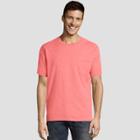 Hanes Men's Short Sleeve 1901 Garment Dyed Pocket T-shirt - Coral (pink)