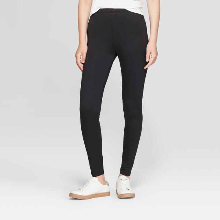Women's Super Soft Fabric Ankle Leggings - Xhilaration Black