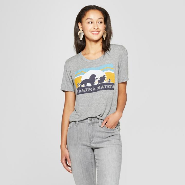 Women's Disney Short Sleeve Hakuna Matata Graphic T-shirt (juniors') Heather Gray