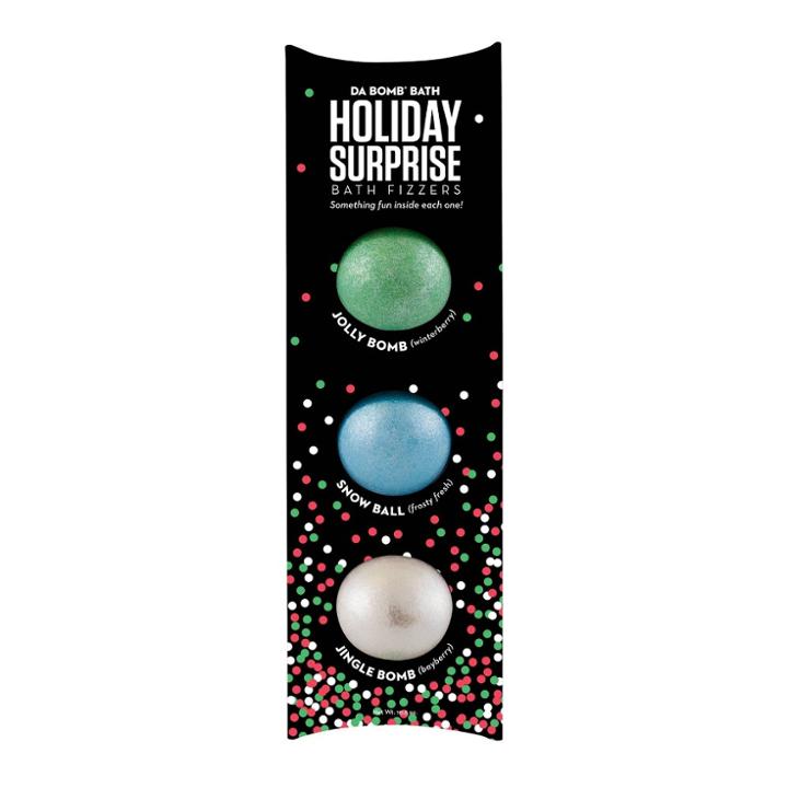 Da Bomb Bath Fizzers Holiday Surprise Bath Soaks - 10.5oz - 3pk, Adult Unisex