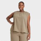 Women's Plus Size Short Sleeve Blouse - Who What Wear Brown