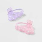 Girls' 2pk Jelly Butterfly Shaped Claw Clip - Art Class