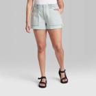 Women's Plus Size High-rise Utility Jean Shorts - Wild Fable Light Wash 18w,