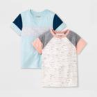 Toddler Boys' 2pk Colorblock Short Sleeve T-shirt - Cat & Jack Pink/blue