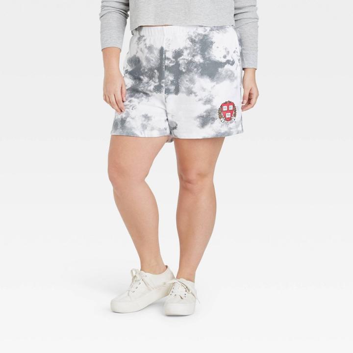 Women's Plus Size Harvard Athletic Graphic Jogger Shorts - Gray