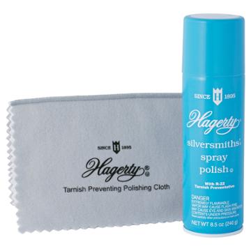 Hagerty Silversmiths' Spray Polish 2 Pc. Set R-22 Tarnish Preventative,8 Oz Silversmiths Polish Cloth