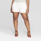 Women's Plus Size Mid-rise Jean Shorts - Universal Thread White