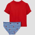 Toddler Girls' Watermelon Short Sleeve Rash Guard Set - Just One You Made By Carter's Red/blue