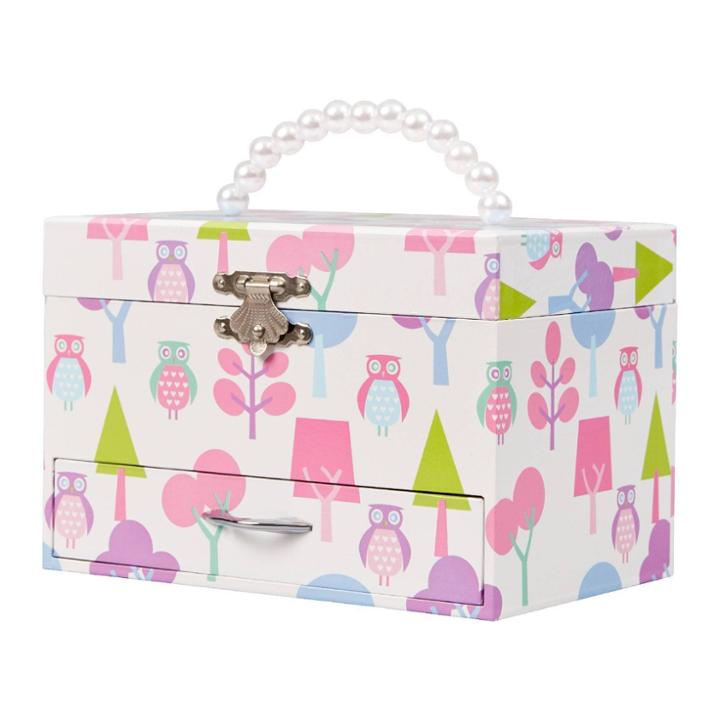 Mele & Co. Molly Girls' Musical Ballerina Jewelry Box With Owl Pattern-white