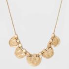 Hammered Half Moon Frontal Necklace - Universal Thread Gold, Women's