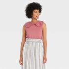 Women's Collared Muscle T-shirt - A New Day Rose Pink