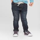 Toddler Boys' Pull-on Skinny Jeans - Cat & Jack Dark Blue