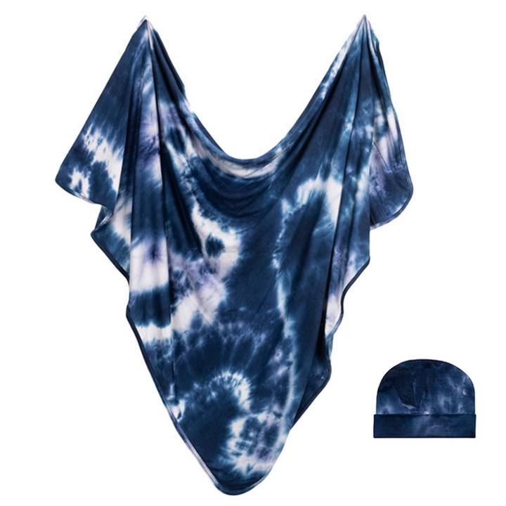 Bazzle Baby Forever Swaddle Wrap - Navy Tie-dye, Blue