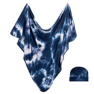 Bazzle Baby Forever Swaddle Wrap - Navy Tie-dye, Blue