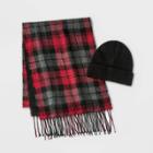 Reversible Scarf And Knit Beanie Set - Goodfellow & Co Charcoal