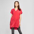 Women's Short Sleeve V-neck Tunic - Mossimo Red