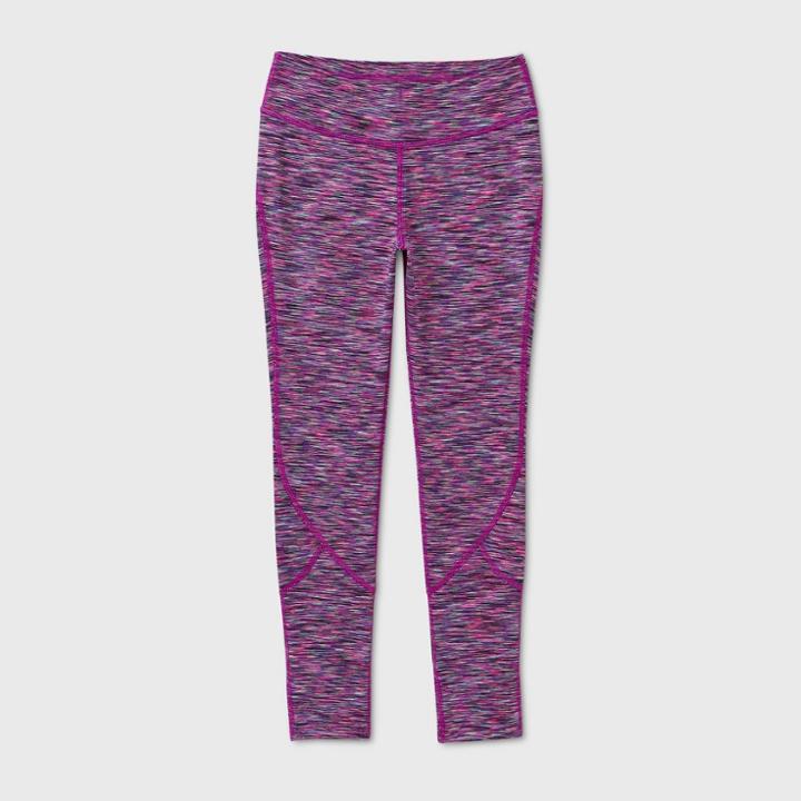 Girls' Spacedye Mesh Pieced Performance Leggings - All In Motion Magenta Pink