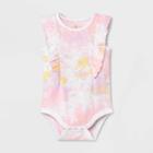 Baby Girls' Tie-dye Ruffle Bodysuit - Cat & Jack Light Pink Newborn